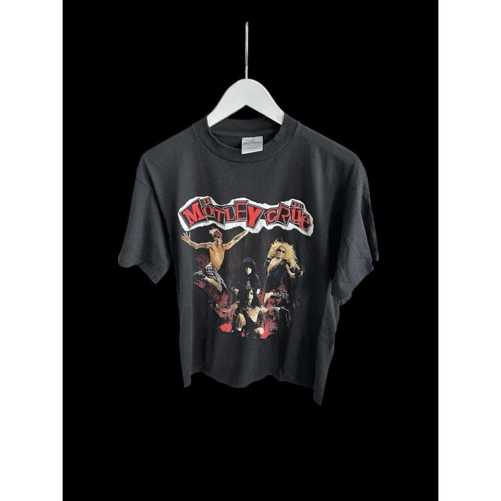 Motley Crue 1991 Band Tour T-Shirt Vintage Rare Sz Large Black Single‎ Stitch